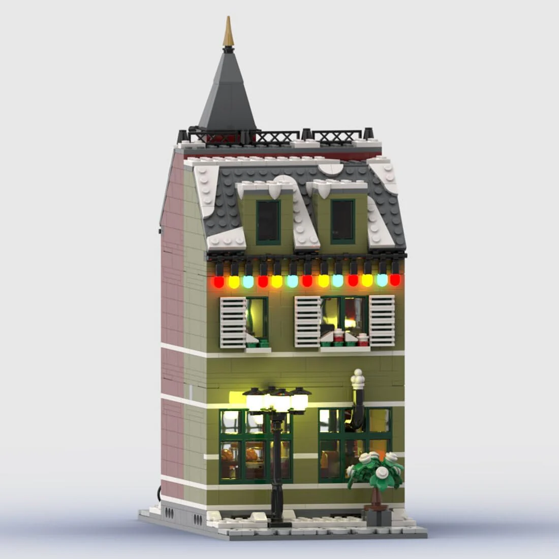 Christmas Country Church Building Kit, MOC-147549 Winter Modular Building Blocks Christmas House Building Block Building Toy (1769 Pieces)