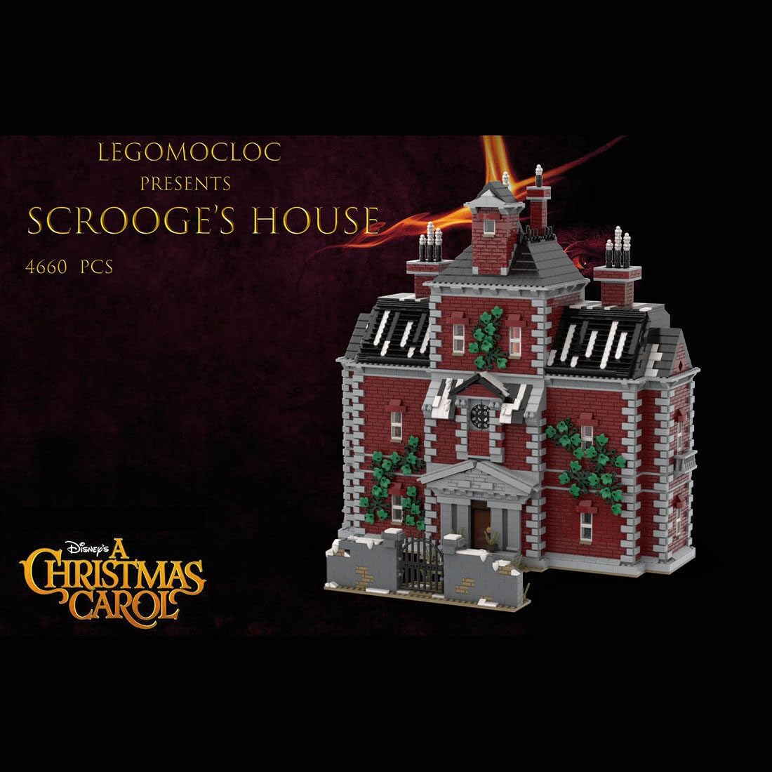 Christmas Country Church Building Kit, MOC-147549 Winter Modular Building Blocks Christmas House Building Block Building Toy (1769 Pieces)
